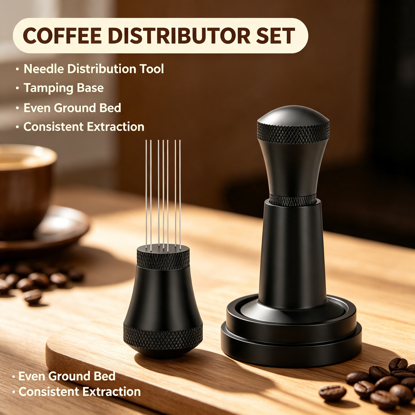 Coffee Distributor and Tamper Set